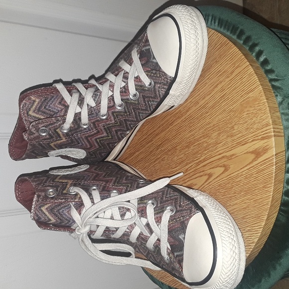 Converse Shoes - Missoni x Converse Chevron High Tops Like New! 7.5 Women's Metallic Zig Zag